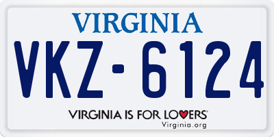 VA license plate VKZ6124