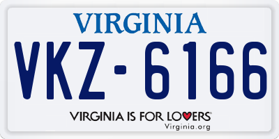 VA license plate VKZ6166