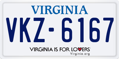 VA license plate VKZ6167