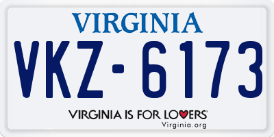 VA license plate VKZ6173