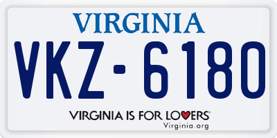 VA license plate VKZ6180