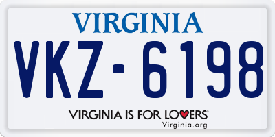 VA license plate VKZ6198