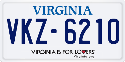 VA license plate VKZ6210
