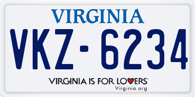 VA license plate VKZ6234