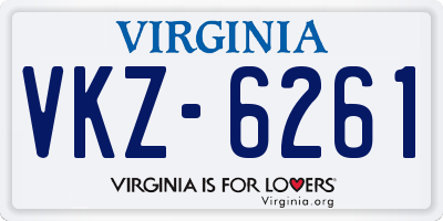 VA license plate VKZ6261