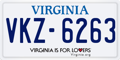 VA license plate VKZ6263