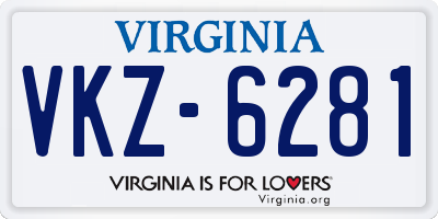VA license plate VKZ6281