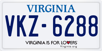 VA license plate VKZ6288