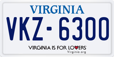 VA license plate VKZ6300