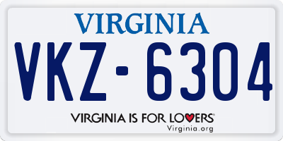 VA license plate VKZ6304