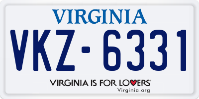 VA license plate VKZ6331