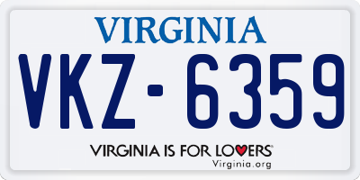 VA license plate VKZ6359