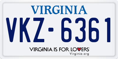 VA license plate VKZ6361