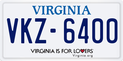 VA license plate VKZ6400