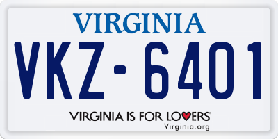 VA license plate VKZ6401