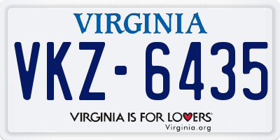VA license plate VKZ6435