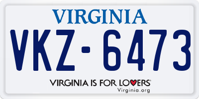 VA license plate VKZ6473