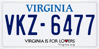 VA license plate VKZ6477