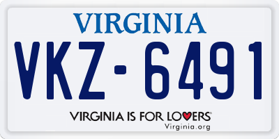 VA license plate VKZ6491