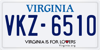 VA license plate VKZ6510