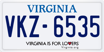 VA license plate VKZ6535