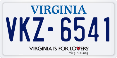 VA license plate VKZ6541