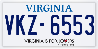 VA license plate VKZ6553