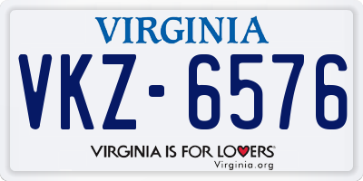 VA license plate VKZ6576