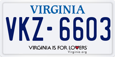 VA license plate VKZ6603