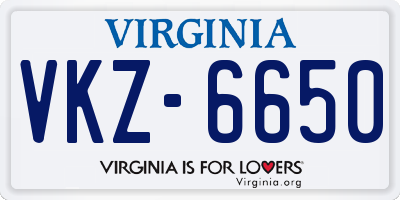 VA license plate VKZ6650