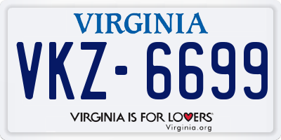 VA license plate VKZ6699