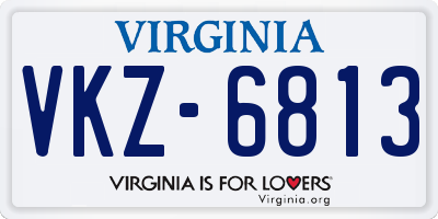 VA license plate VKZ6813