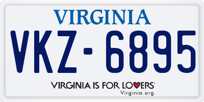 VA license plate VKZ6895