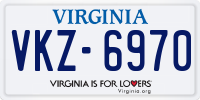 VA license plate VKZ6970