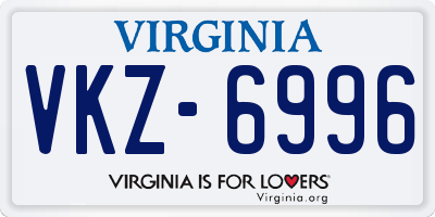VA license plate VKZ6996