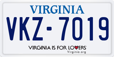 VA license plate VKZ7019