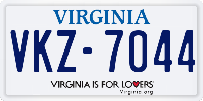 VA license plate VKZ7044