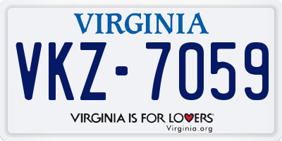 VA license plate VKZ7059