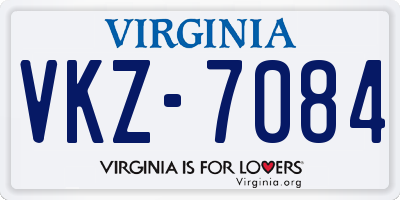 VA license plate VKZ7084