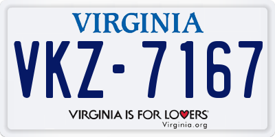 VA license plate VKZ7167