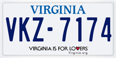 VA license plate VKZ7174