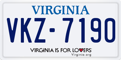 VA license plate VKZ7190