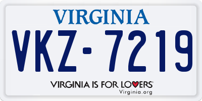 VA license plate VKZ7219