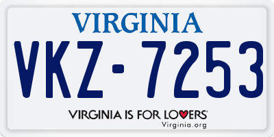 VA license plate VKZ7253