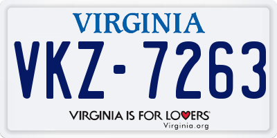 VA license plate VKZ7263