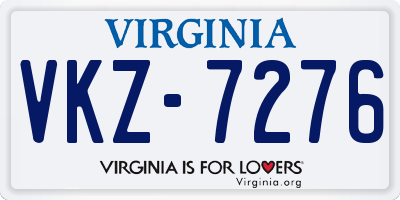 VA license plate VKZ7276