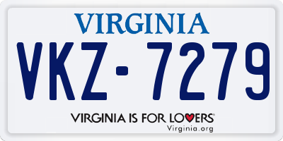 VA license plate VKZ7279