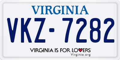 VA license plate VKZ7282