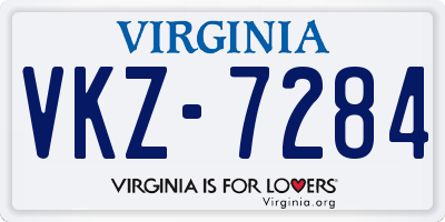 VA license plate VKZ7284