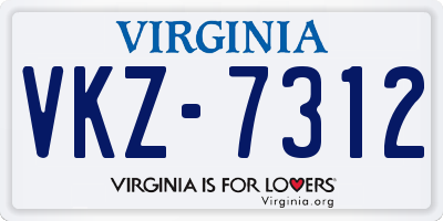 VA license plate VKZ7312